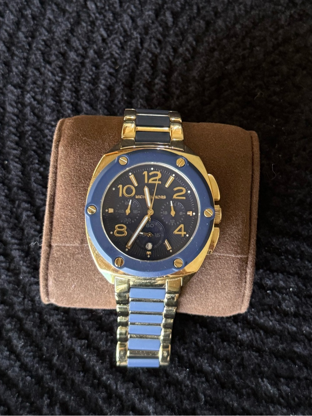 Michael Kors Blue and Gold Two-Tone Chronograph Watch